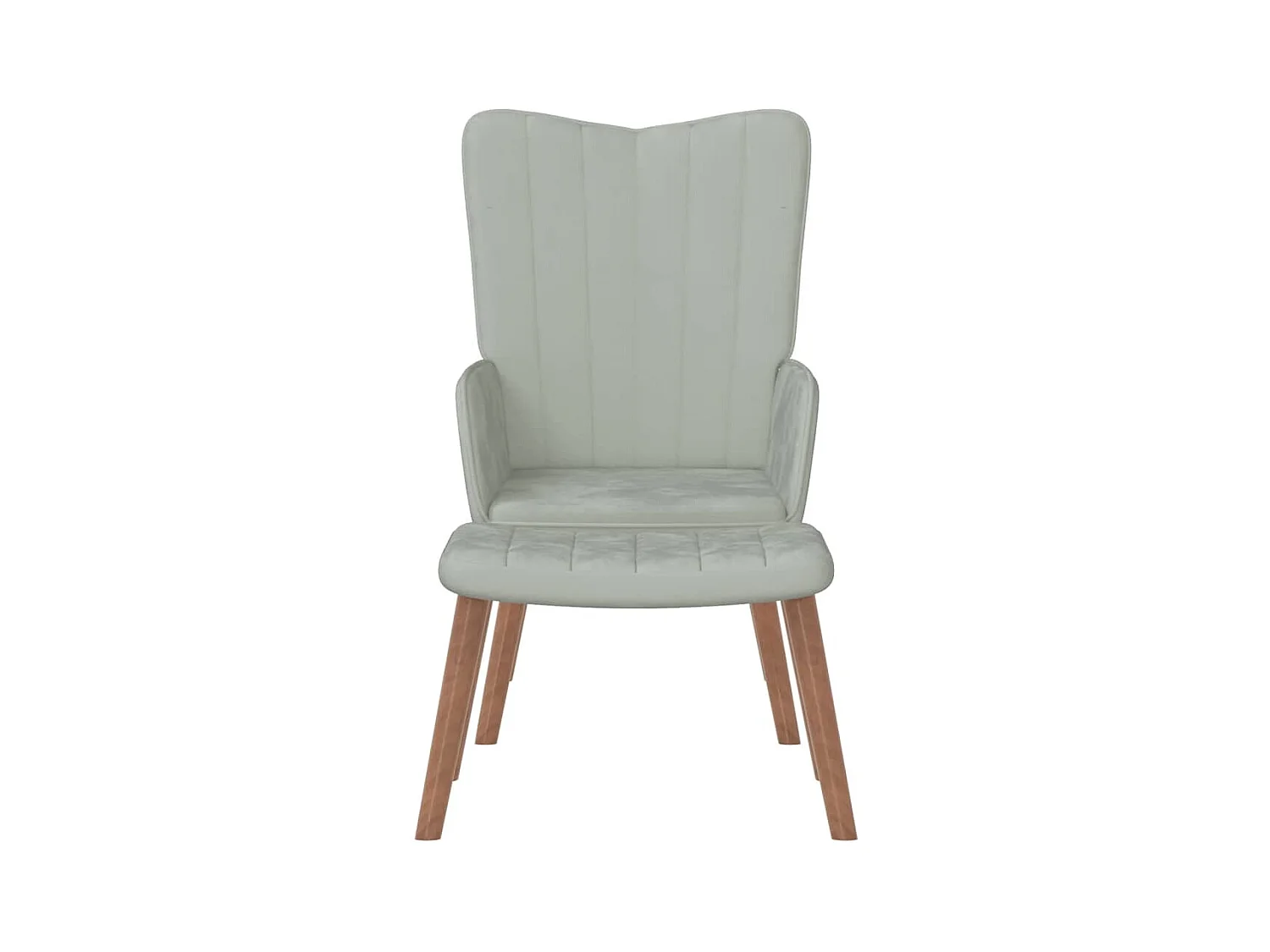 Sillón de relax | Silla de relax con taburete de terciopelo gris claro SHL6777