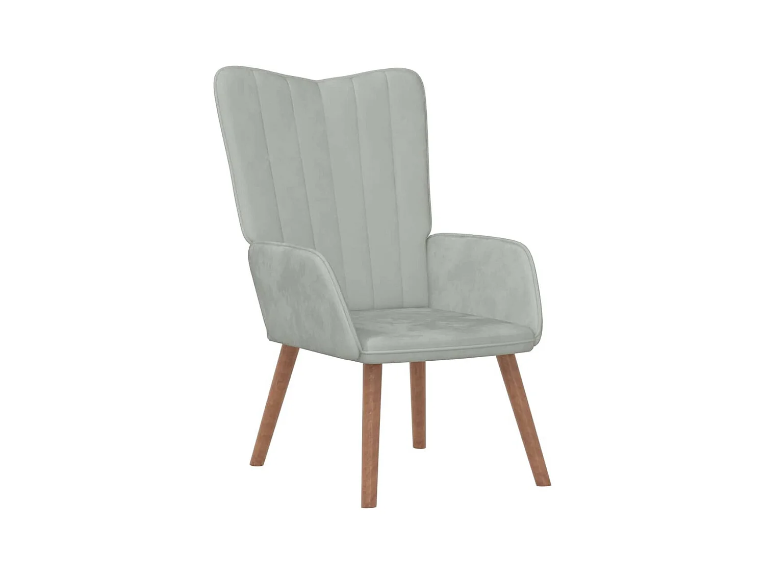 Sillón de relax | Silla de relax con taburete de terciopelo gris claro SHL6777