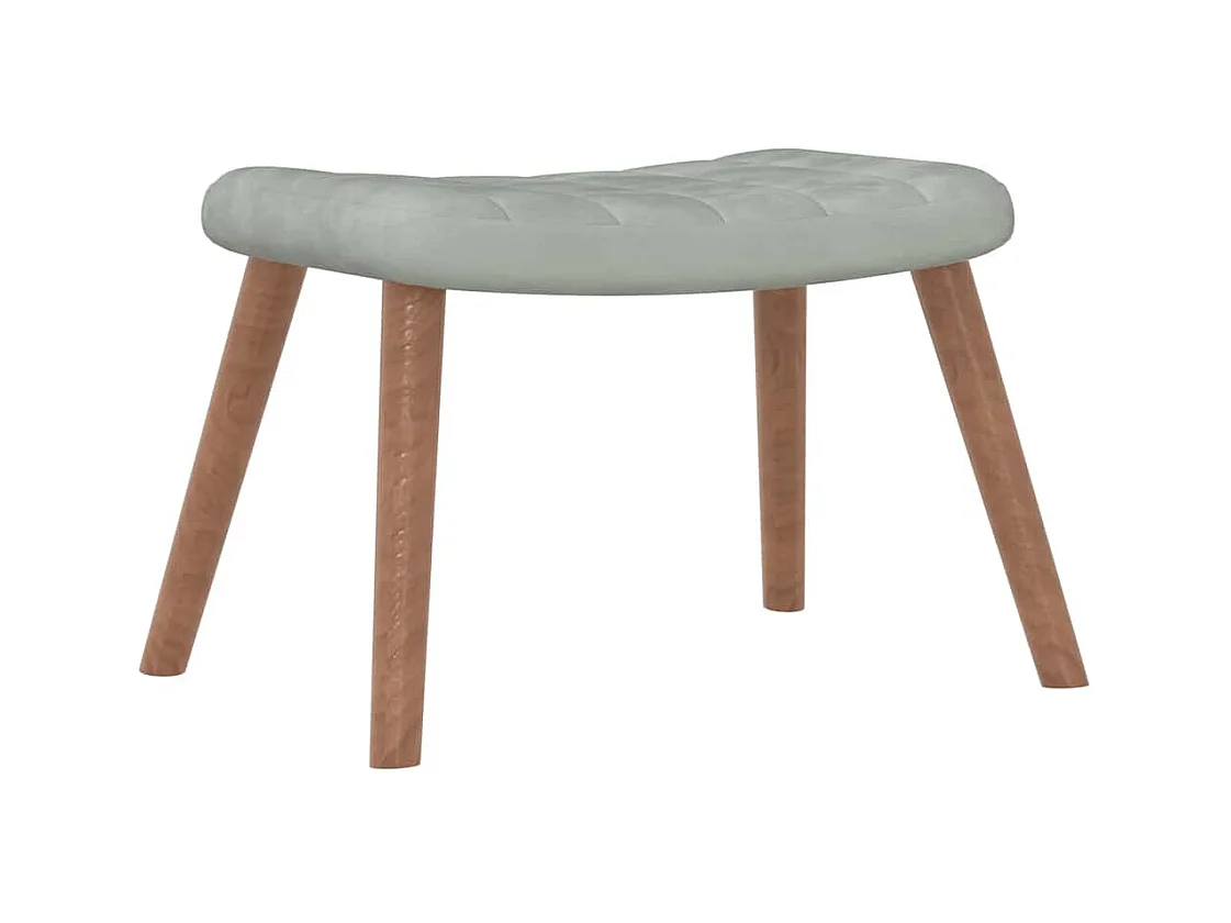 Sillón de relax | Silla de relax con taburete de terciopelo gris claro SHL6777