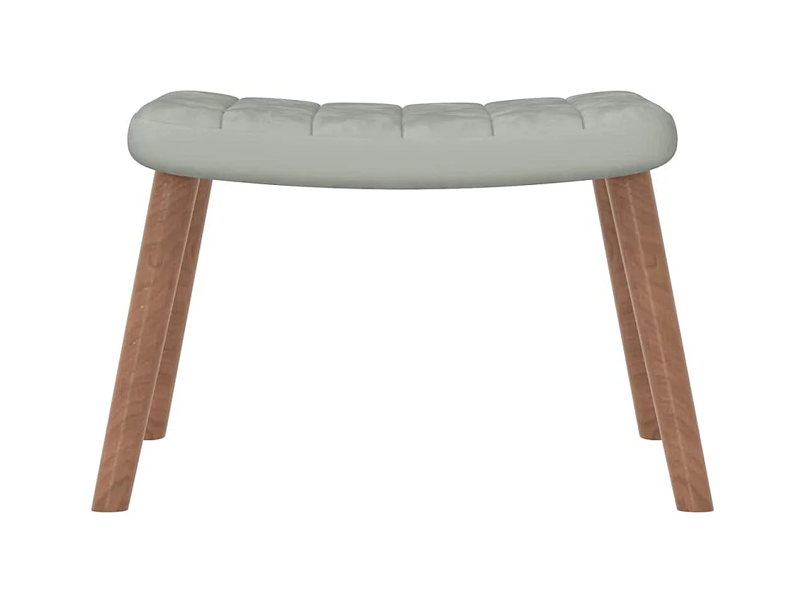 Sillón de relax | Silla de relax con taburete de terciopelo gris claro SHL6777