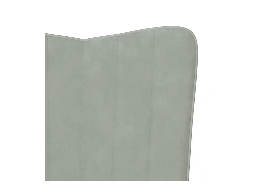 Sillón de relax | Silla de relax con taburete de terciopelo gris claro SHL6777