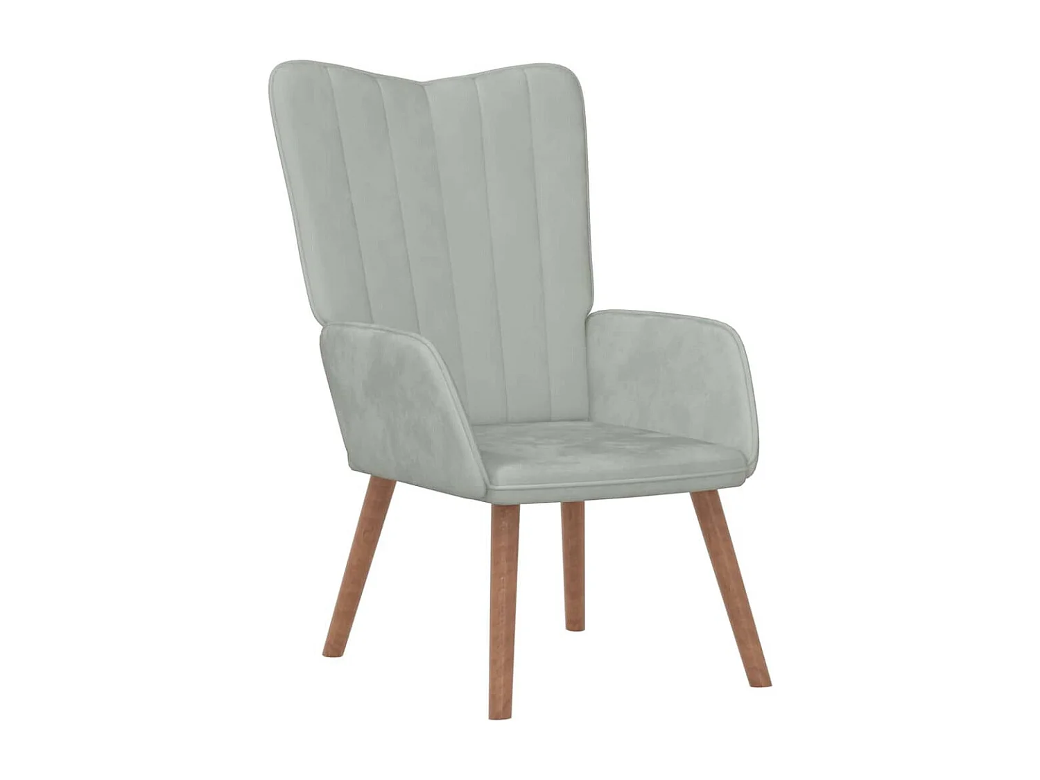 Sillón de relax | Silla de relax con taburete de terciopelo gris claro SHL6777