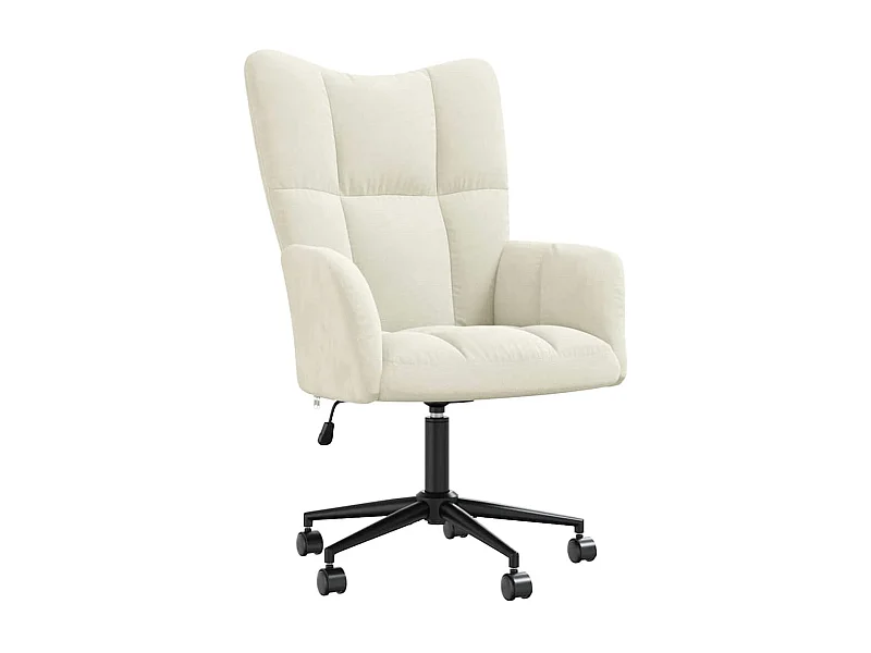 Chaise de relaxation-Fauteuil de bureau Blanc crème Velours SHL1757