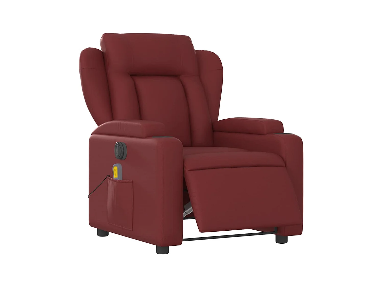 Sillón de salón | Silla | Sillón de masaje reclinable de cuero artificial rojo tinto SHL6453