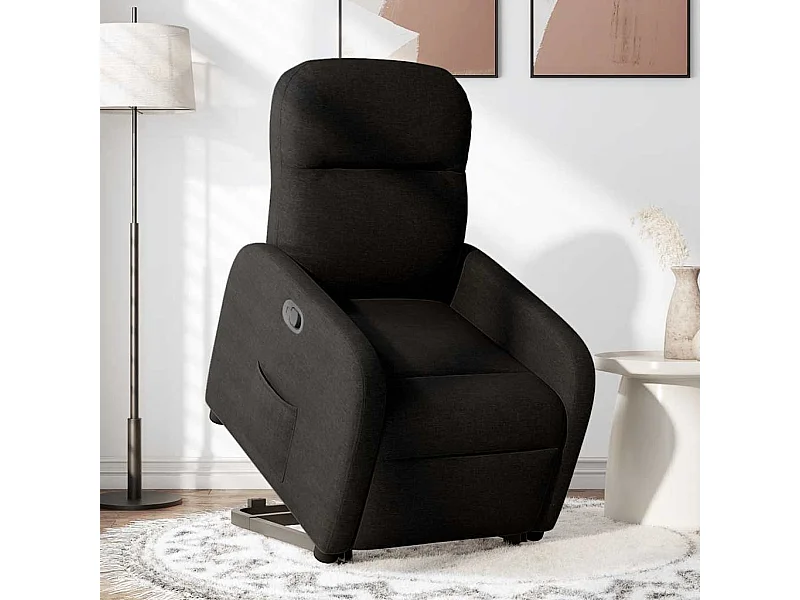 Sillón de relax | Silla | Sillón reclinable elevable tela negro SHL6645