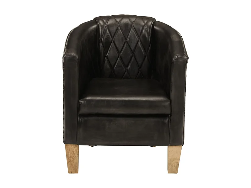 Sillón de salón | Silla Relax butaca de cuero auténtico gris SHL5859