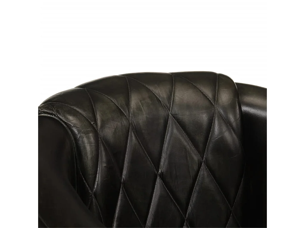 Sillón de salón | Silla Relax butaca de cuero auténtico gris SHL5859