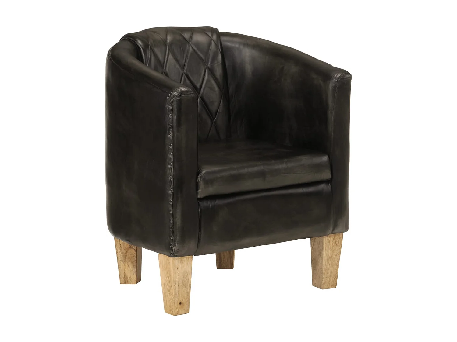 Fauteuil de Salon-Chaise cabriolet gris cuir véritable SHL5063