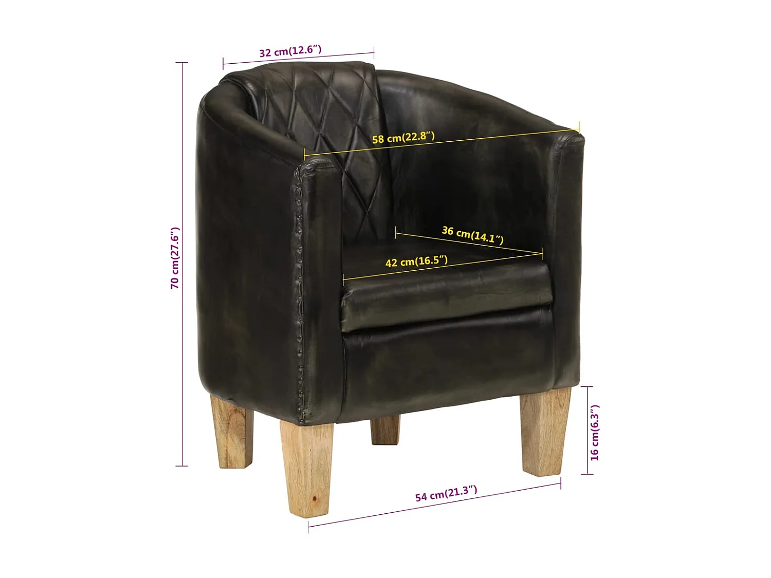 Fauteuil de Salon-Chaise cabriolet gris cuir véritable SHL5063