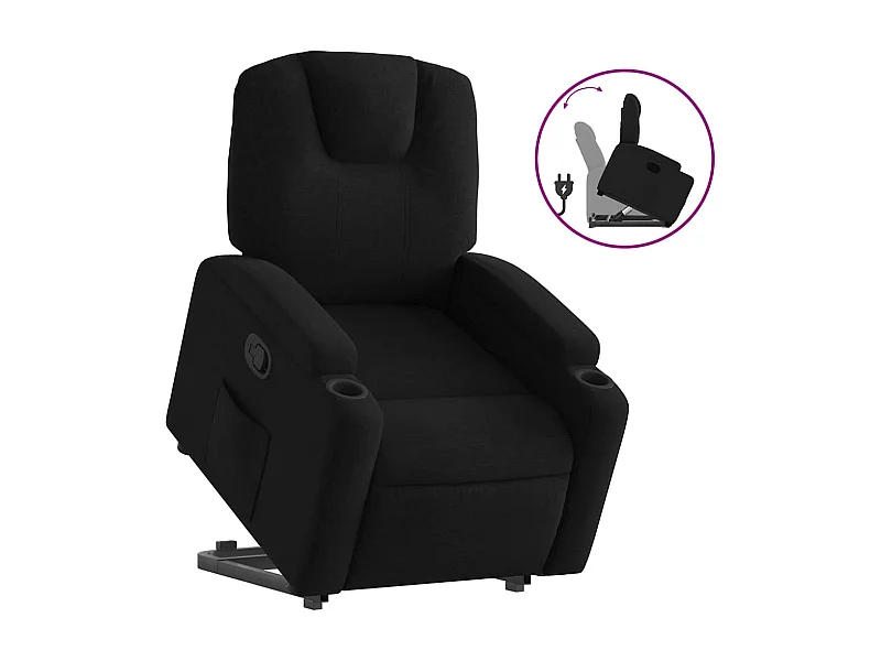 Sillón de relax | Silla | Sillón reclinable elevable tela negro SHL7062