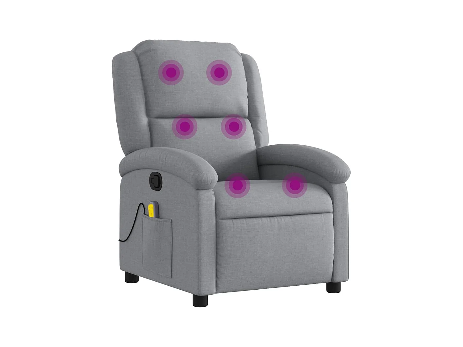 Fauteuil inclinable-Chaise de relax-Fauteuil de Massage Gris clair Tissu SHL3046
