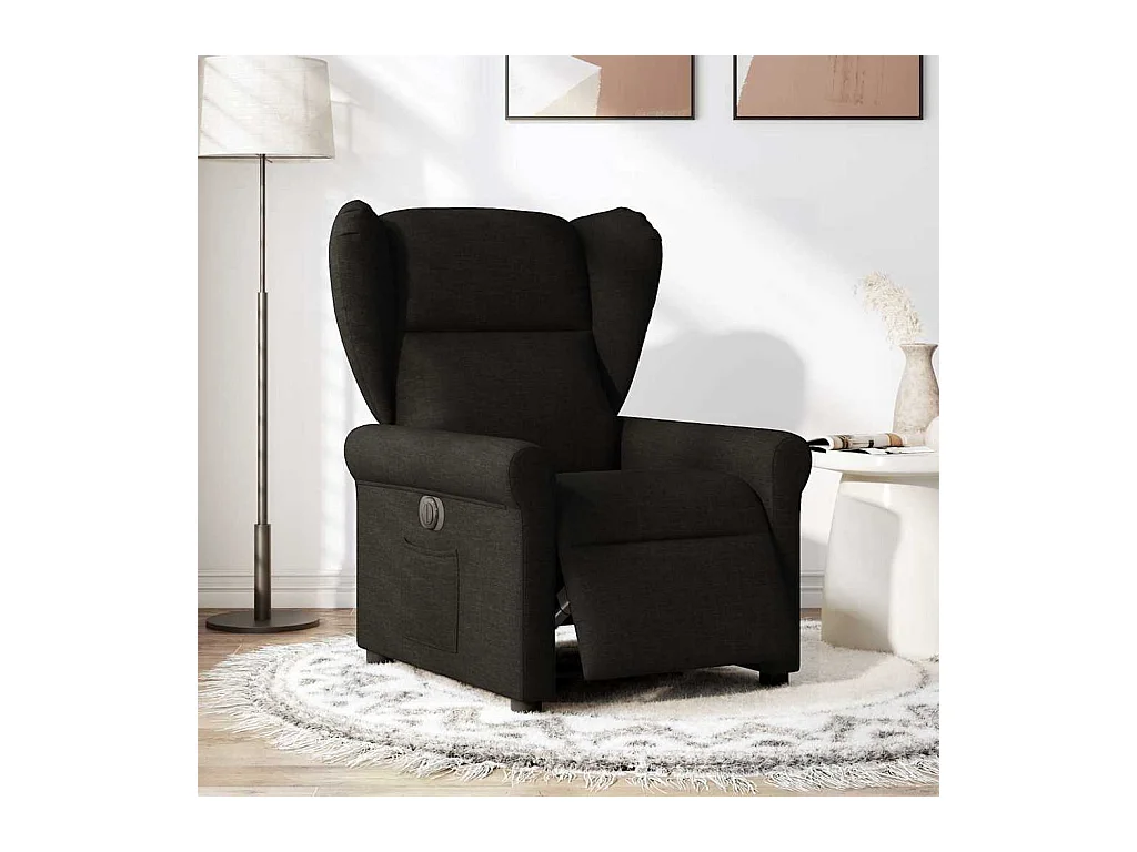 Fauteuil inclinable électrique-Chaise de relax-Fauteuil TV Noir Tissu SHL3739
