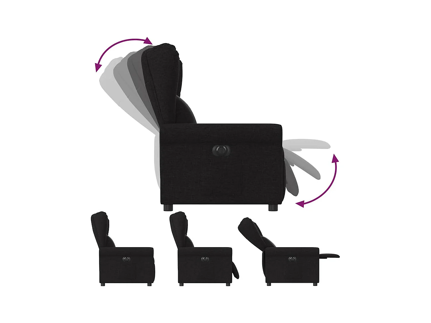 Sillón de relax | Silla | Sillón reclinable eléctrico de tela negro SHL3454