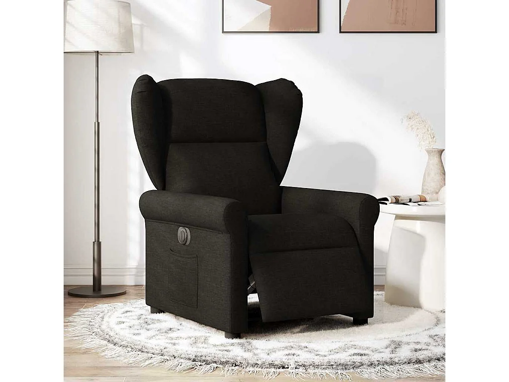 Fauteuil inclinable électrique-Chaise de relax-Fauteuil TV Noir Tissu SHL3739