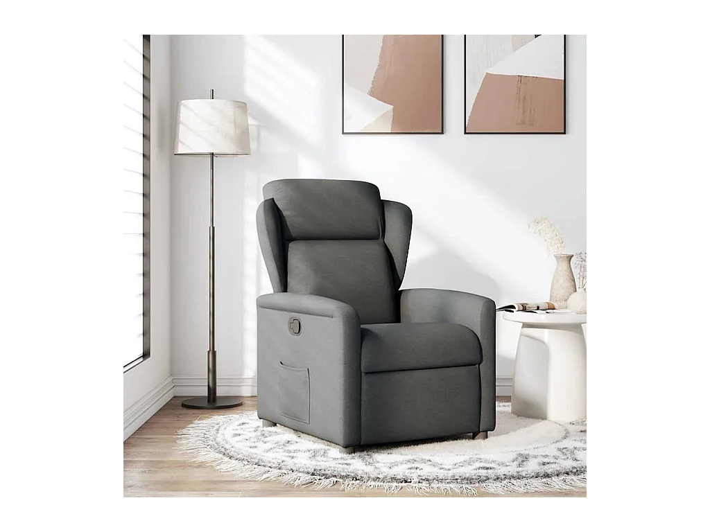 Fauteuil inclinable-Chaise de relax-Fauteuil TV Gris foncé Tissu SHL2968