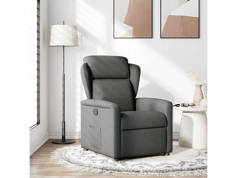 Fauteuil inclinable-Chaise de relax-Fauteuil TV Gris foncé Tissu SHL2968