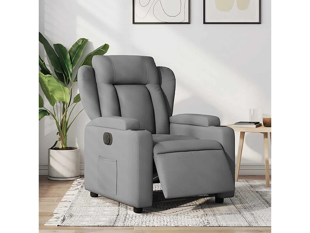 Fauteuil inclinable électrique-Chaise de relax-Fauteuil salon Gris clair Tissu SHL3688