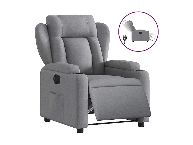 Sillón de relax | Silla | Sillón reclinable eléctrico tela gris claro SHL2576