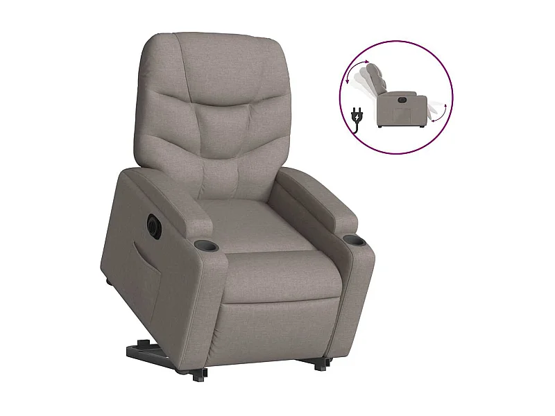Fauteuil inclinable électrique-Chaise de relax-Fauteuil TV taupe tissu SHL3987