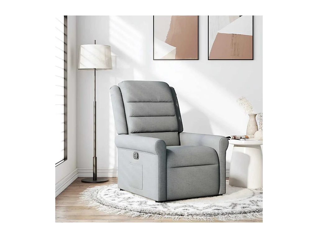 Sillón de relax | Sillón reclinable de tela gris claro SHL5067