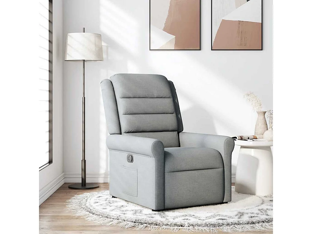 Fauteuil inclinable-Chaise de relax-Fauteuil TV Gris clair Tissu SHL2433