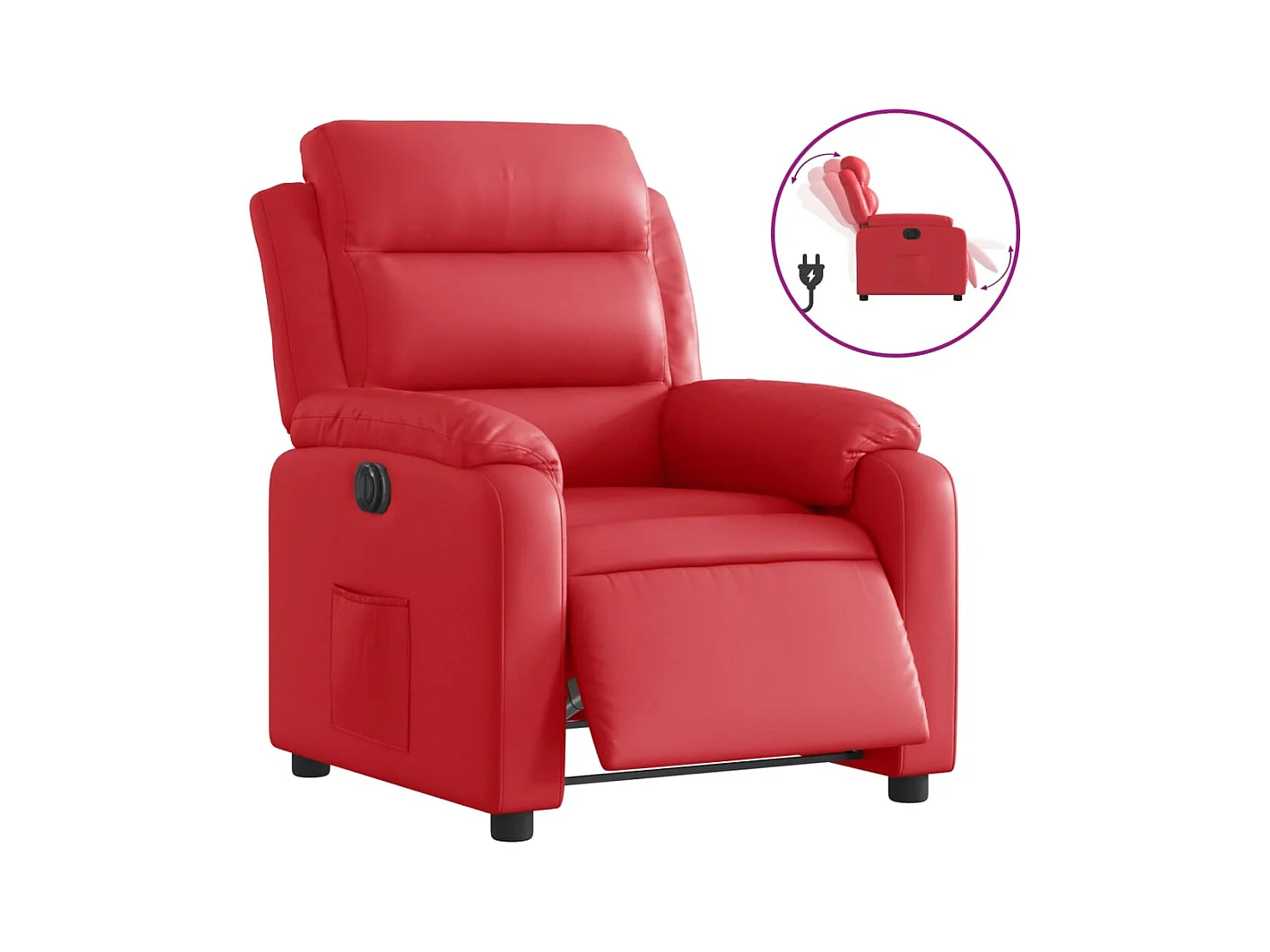 Poltrona Confortável | Poltrona reclinável elétrica couro artificial vermelho SHL89784