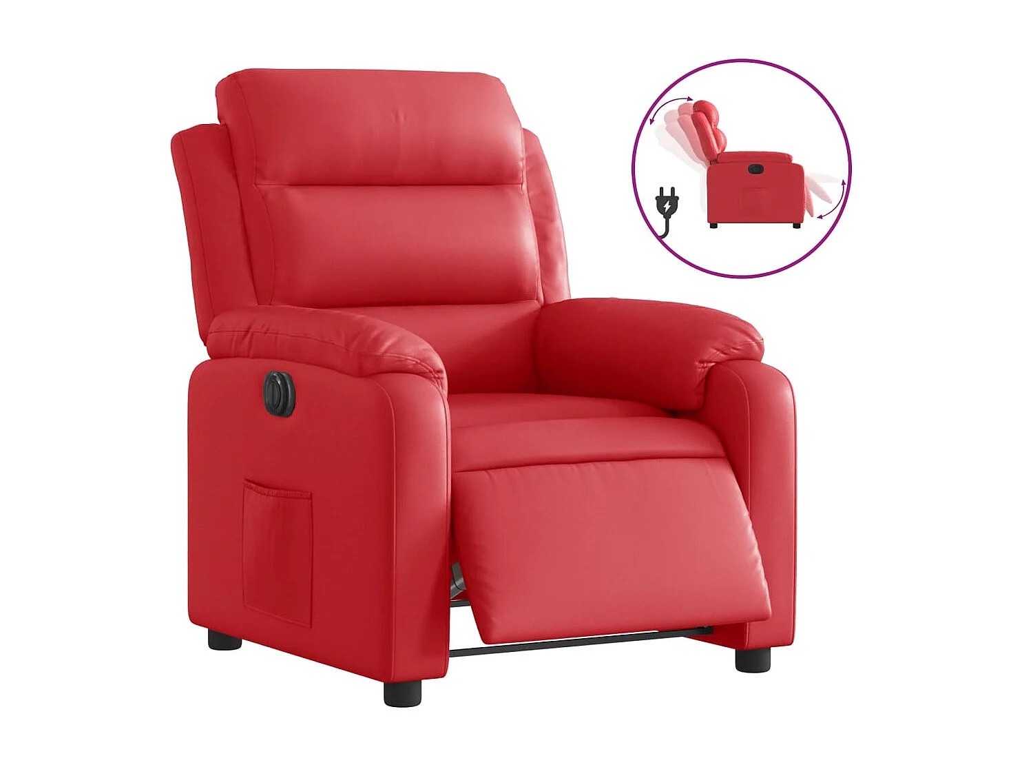 Fauteuil inclinable électrique-Chaise de relax-Fauteuil salon Rouge Similicuir SHL4451