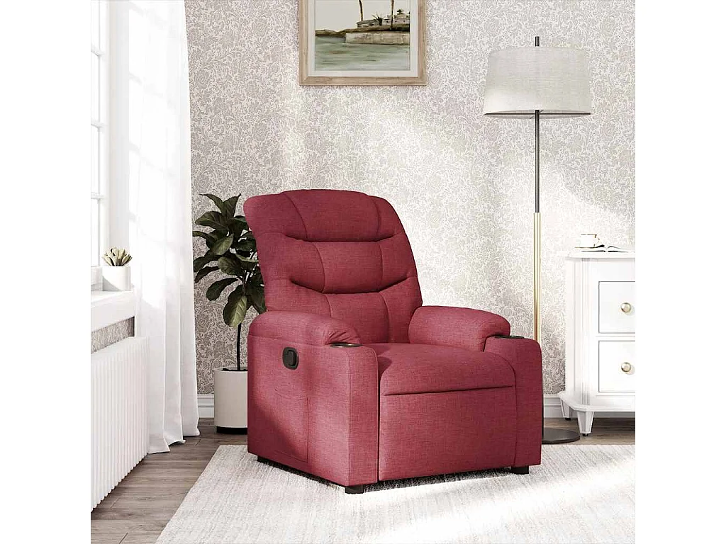Relaxsessel | Lounge Sessel für Wohnzimmer Weinrot Stoff SHL78205