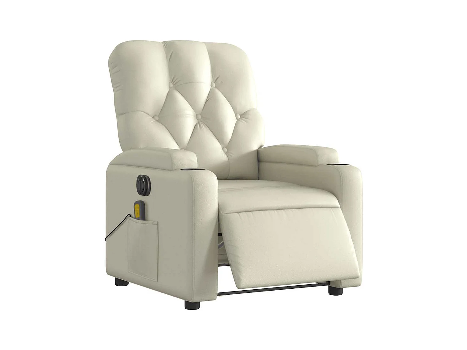 Sillón de salón | Silla | Sillón de masaje reclinable eléctrico cuero sintético crema SHL7020