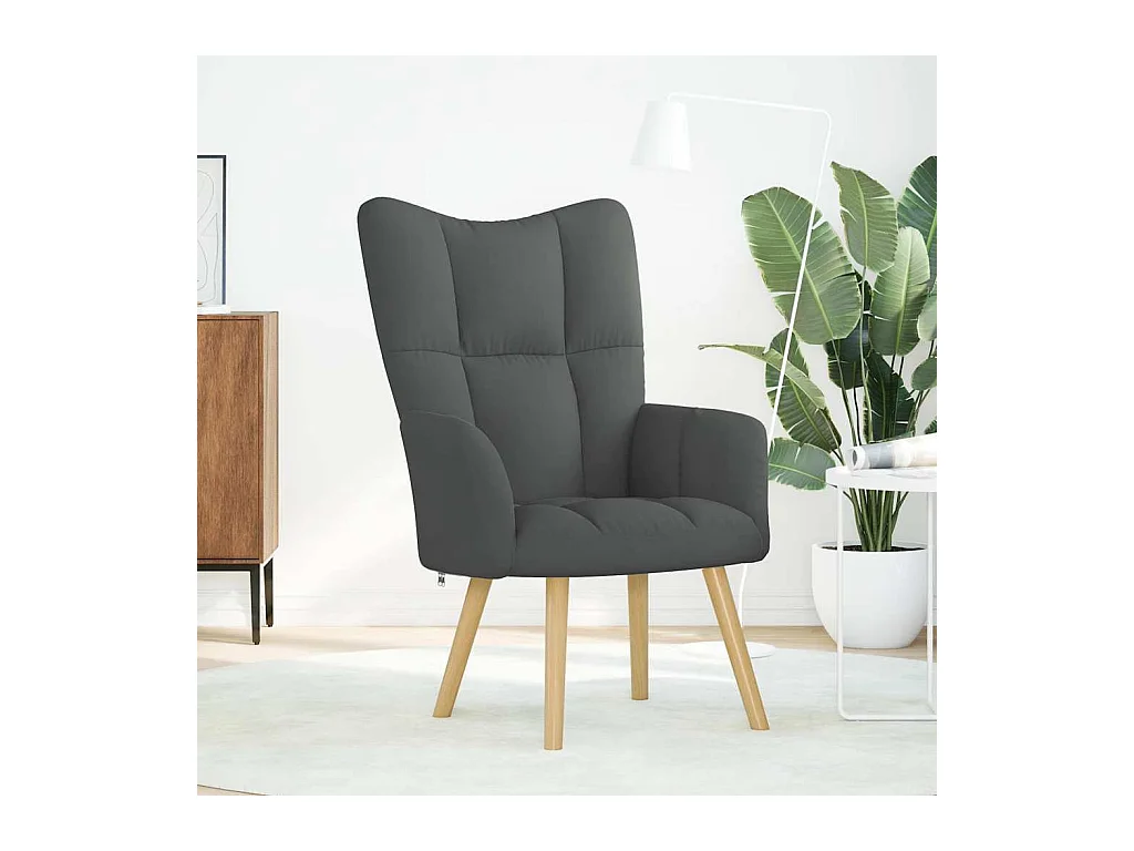 Fauteuil de Salon-Chaise de relaxation moderne Gris foncé Tissu SHL4430