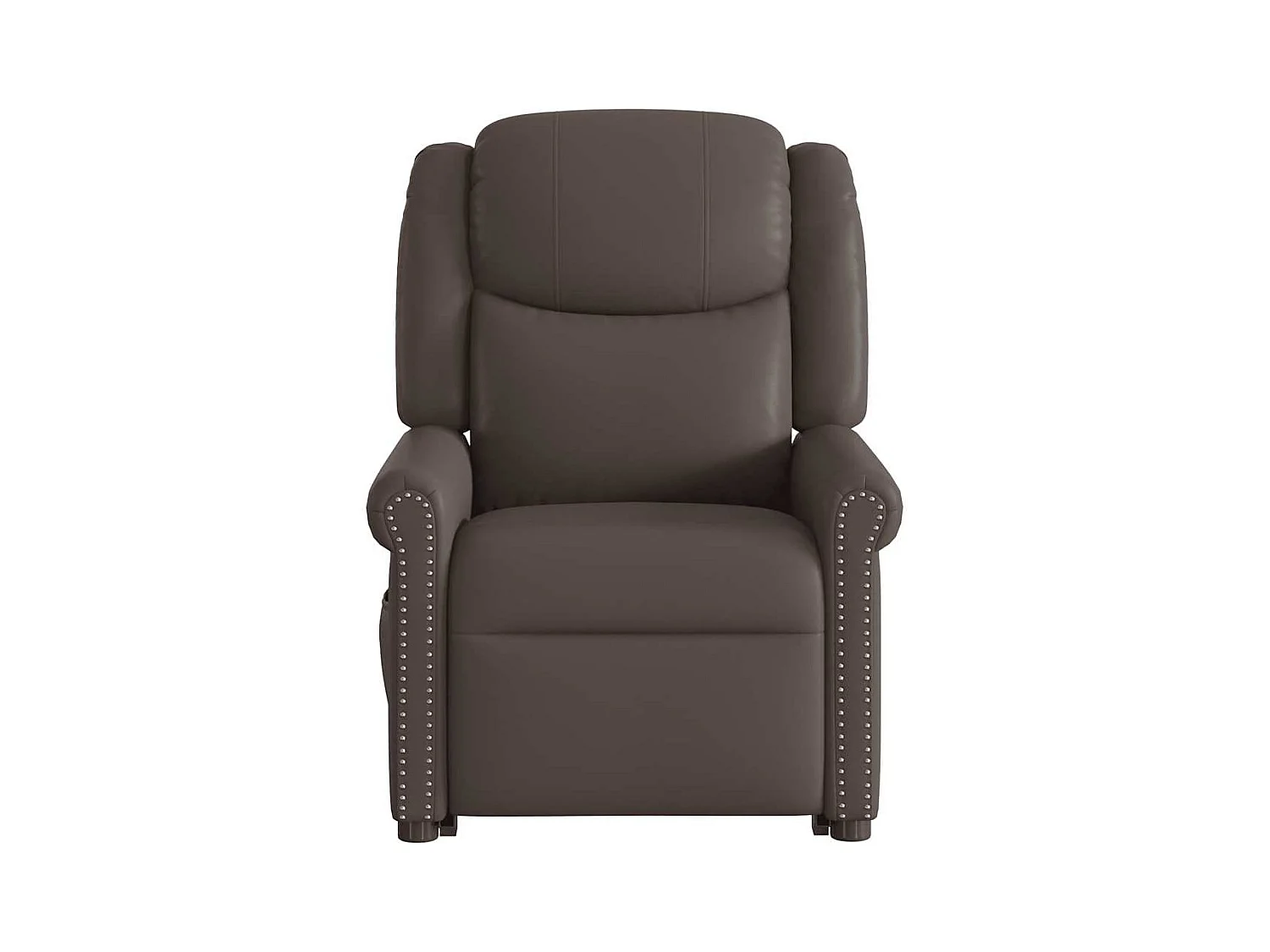 Sillón de relax | Sillón reclinable masaje pie cuero sintético marrón brillante SHL5380