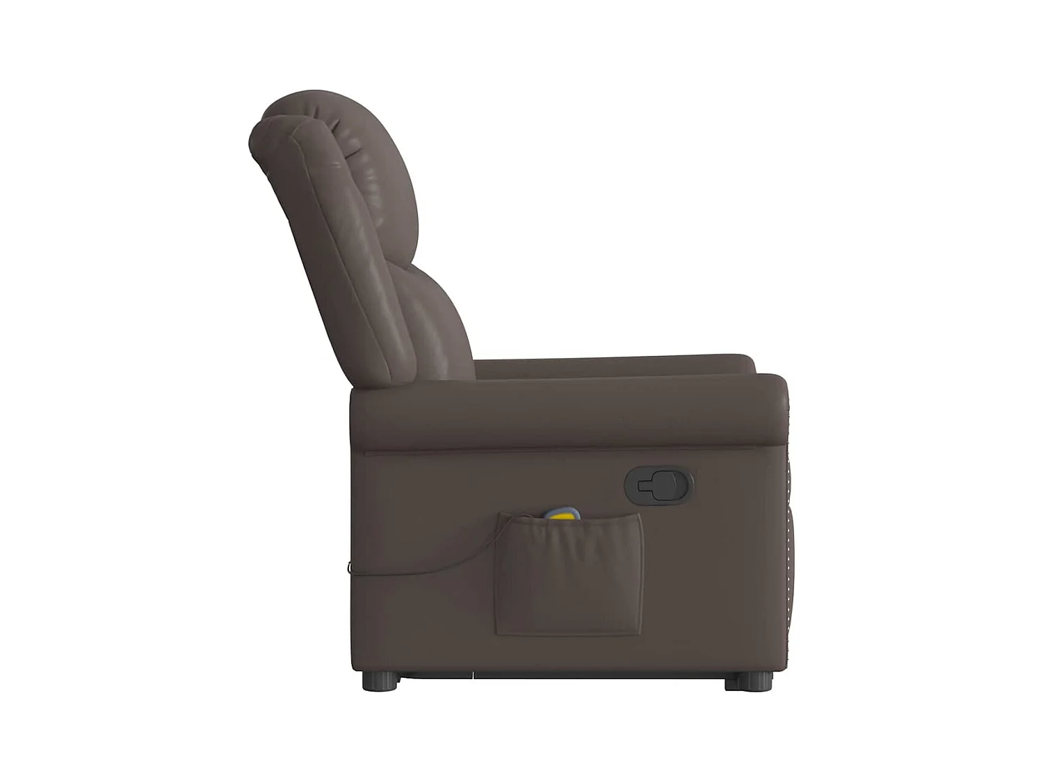 Sillón de relax | Sillón reclinable masaje pie cuero sintético marrón brillante SHL5380