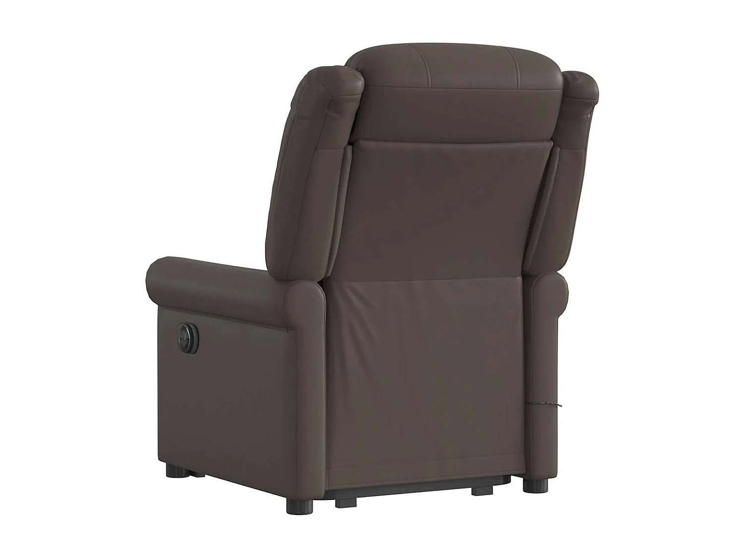 Sillón de relax | Sillón reclinable masaje pie cuero sintético marrón brillante SHL5380