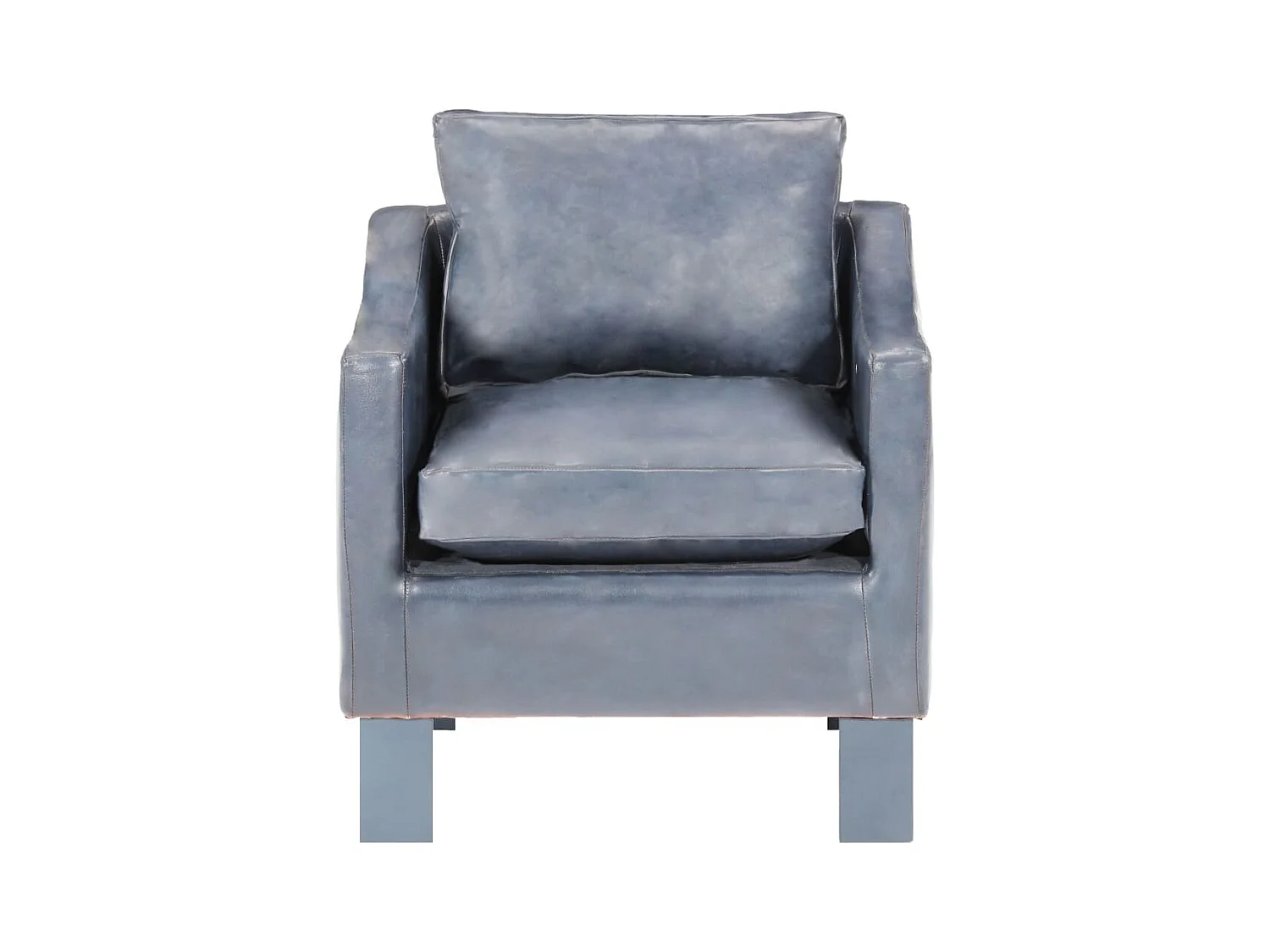 Sillón | Silla de cuero auténtico gris SHL9383