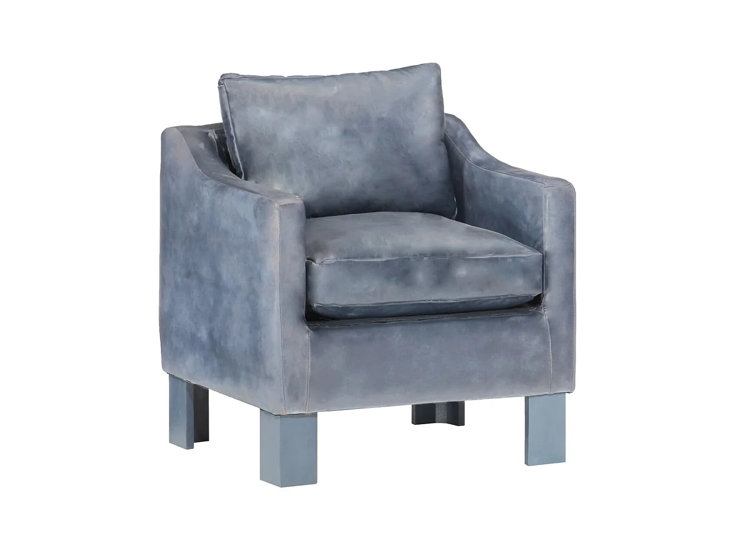 Sillón | Silla de cuero auténtico gris SHL9383