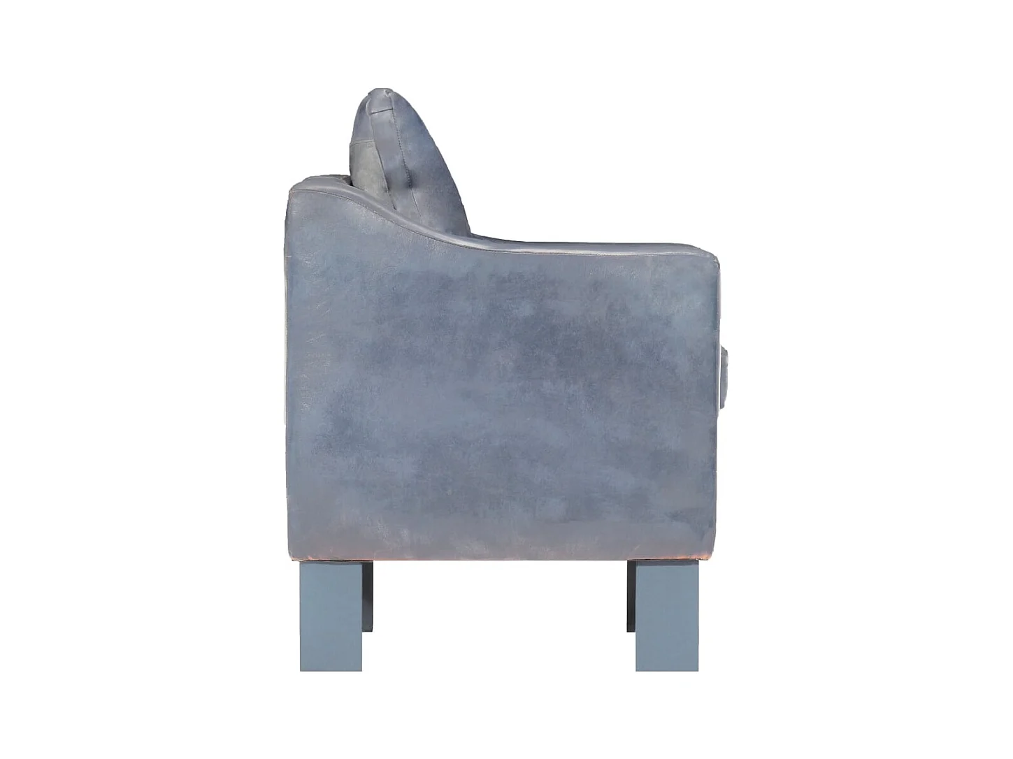 Sillón | Silla de cuero auténtico gris SHL9383