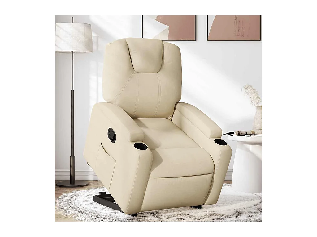 Sillón de relax | Sillón reclinable elevable de tela color crema SHL3828
