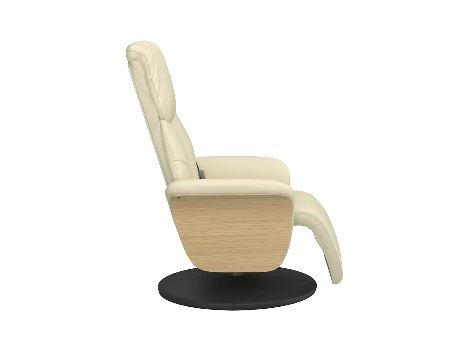 Sillón de relax | Sillón reclinable masaje con reposapiés cuero sintético crema SHL3770