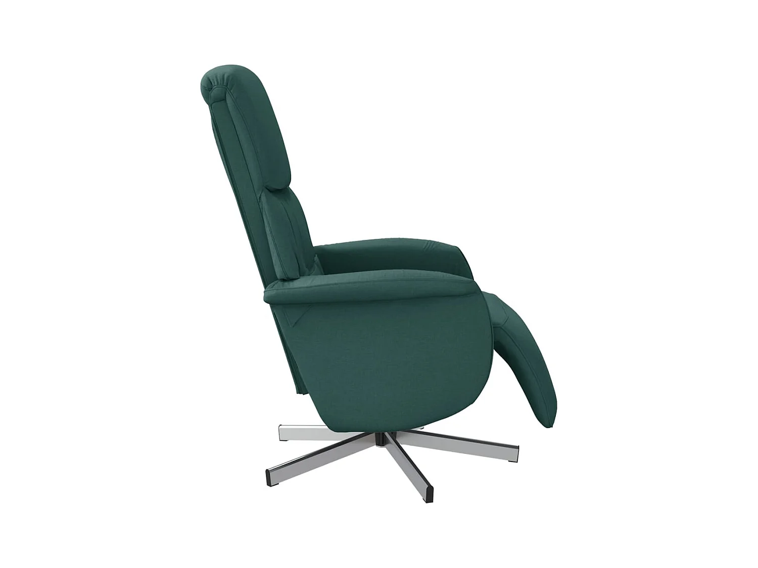 Sillón de relax | Sillón reclinable con reposapiés tela verde oscuro SHL6285