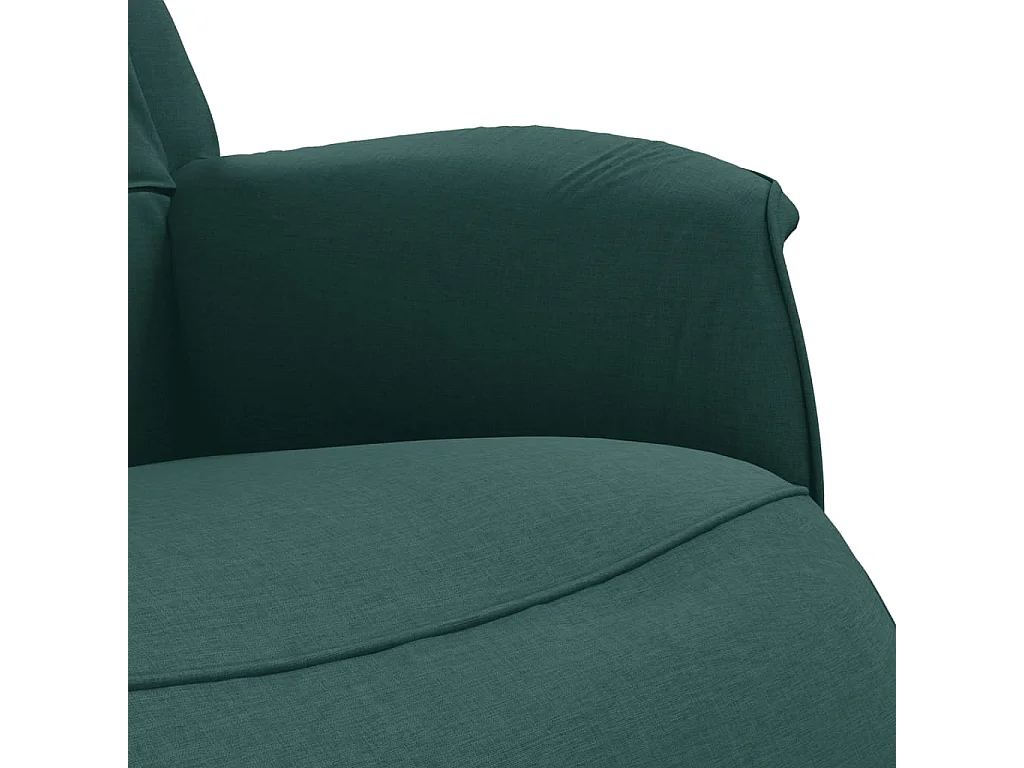 Sillón de relax | Sillón reclinable con reposapiés tela verde oscuro SHL6285