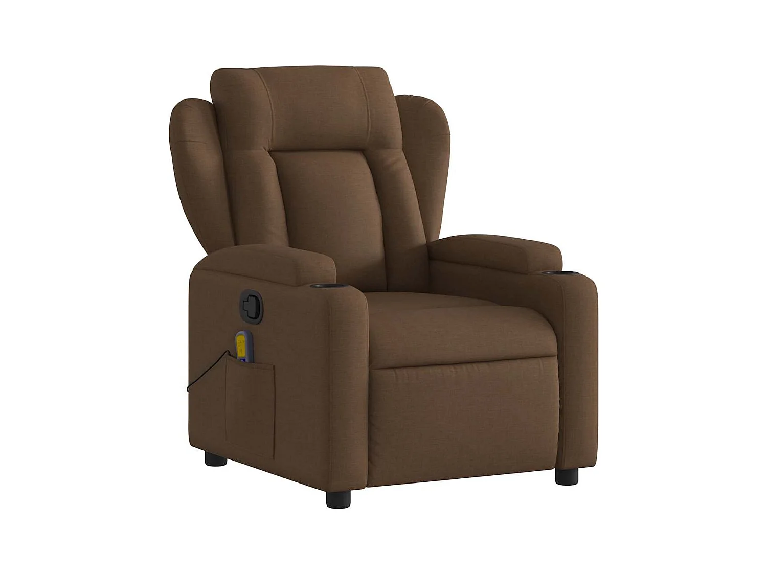 Sillón de relax | Sillón reclinable con masaje de tela marrón SHL7346