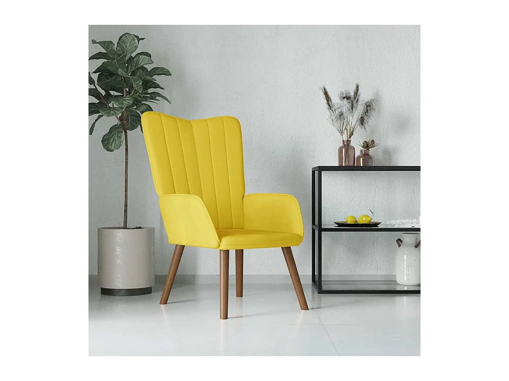 Sillón de relax | Silla de relax de terciopelo amarillo mostaza SHL4840