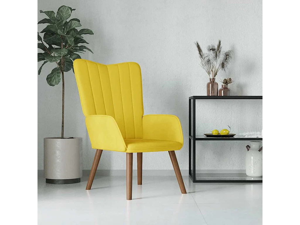 Relaxsessel | Lounge Sessel Senfgelb Samt SHL67830