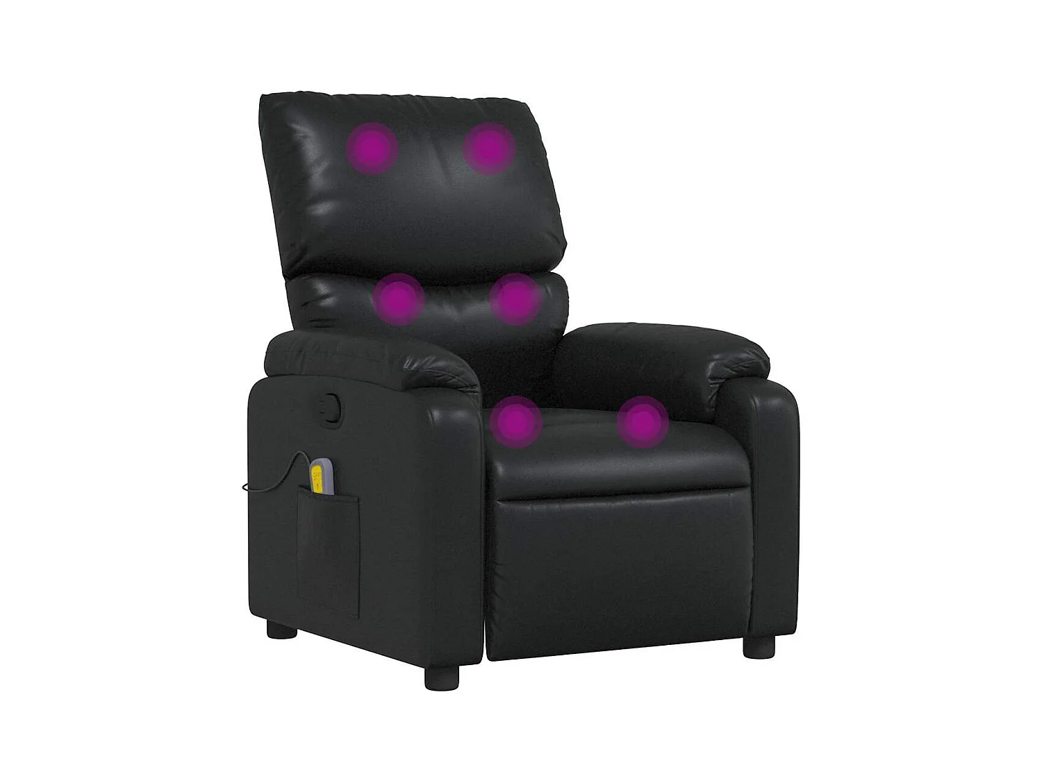 Fauteuil inclinable-Chaise de relax-Fauteuil de Massage Noir Similicuir SHL1032