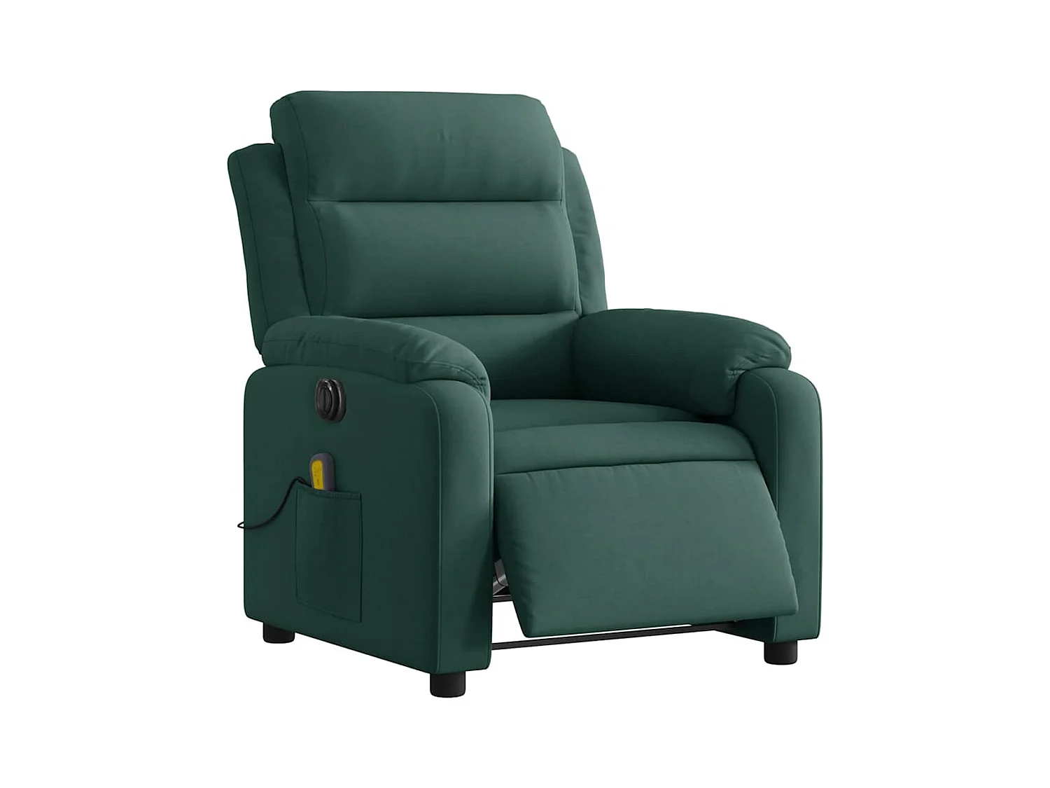 Sillón de relax | Sillón reclinable de masaje eléctrico terciopelo verde oscuro SHL3647