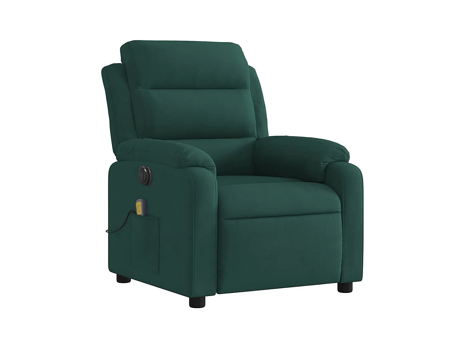 Sillón de relax | Sillón reclinable de masaje eléctrico terciopelo verde oscuro SHL3647