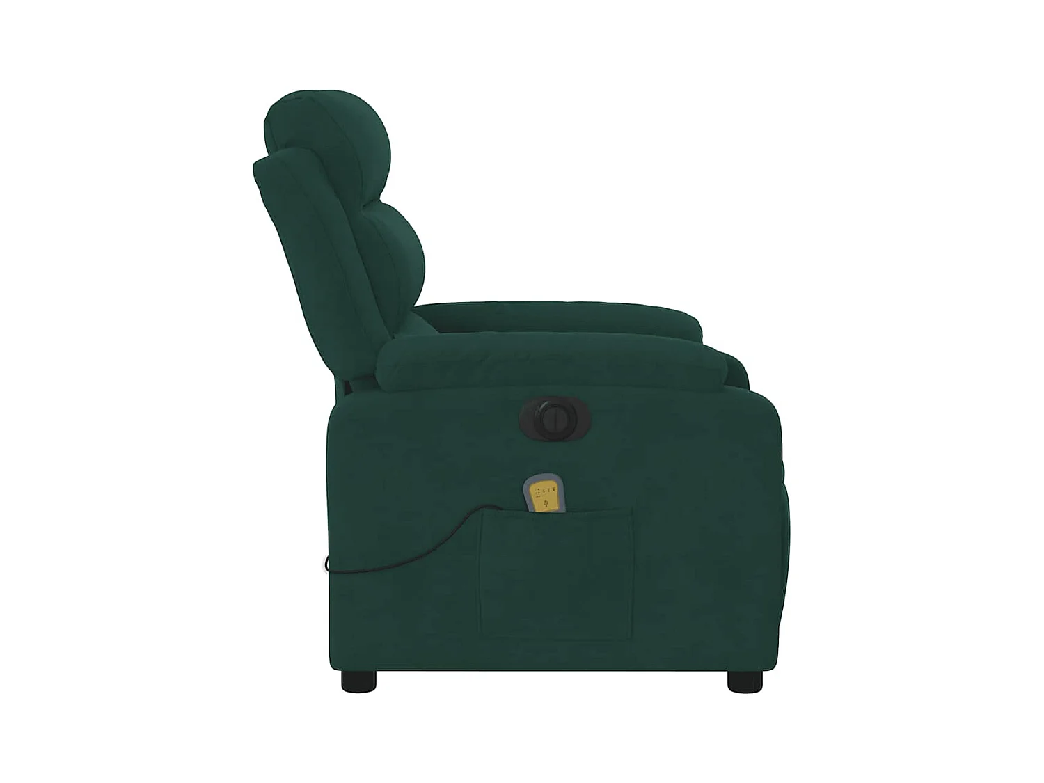 Sillón de relax | Sillón reclinable de masaje eléctrico terciopelo verde oscuro SHL3647