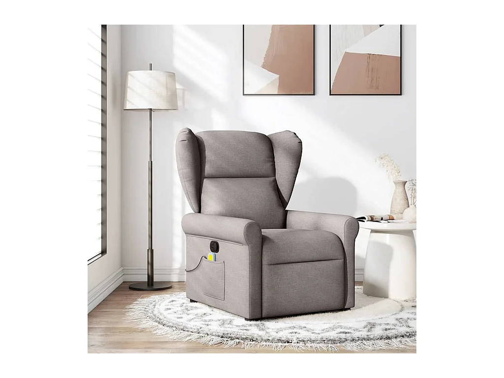 Sillón de salón | Silla | Sillón de masaje reclinable de tela gris taupé SHL4426
