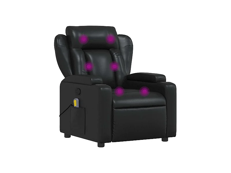 Sillón de salón | Silla | Sillón de masaje reclinable cuero sintético negro SHL3314