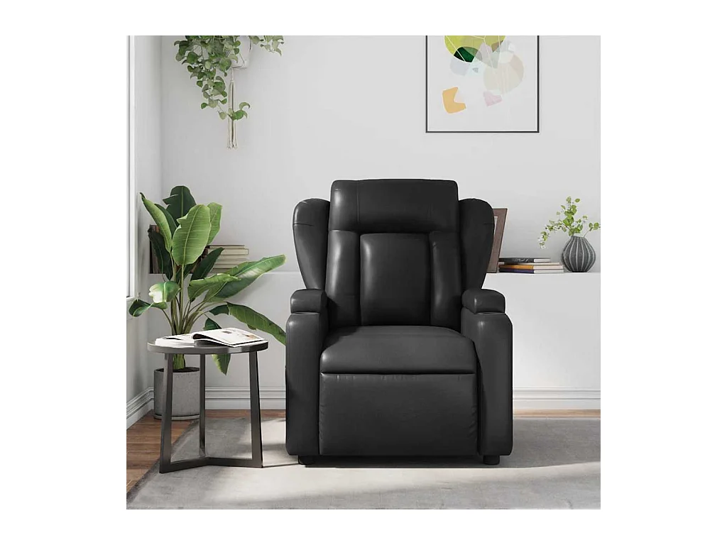 Poltrona de massagens reclinável couro artificial preto SHL430373
